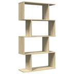 vidaXL Raumteiler-Bücherregal 4 Böden Sonoma-Eiche 70x24x129 cm