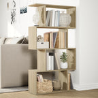 vidaXL Raumteiler-Bücherregal 4 Böden Sonoma-Eiche 70x24x129 cm