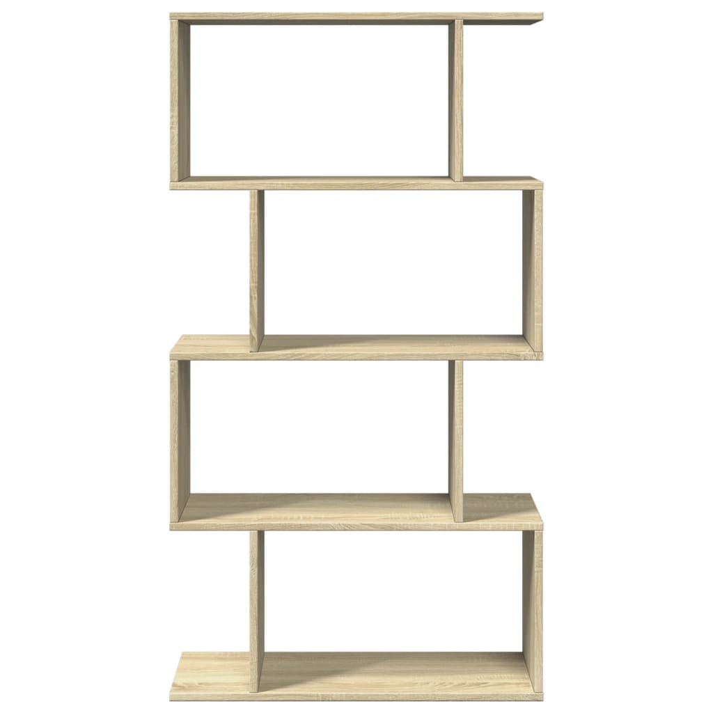 vidaXL Raumteiler-Bücherregal 4 Böden Sonoma-Eiche 70x24x129 cm