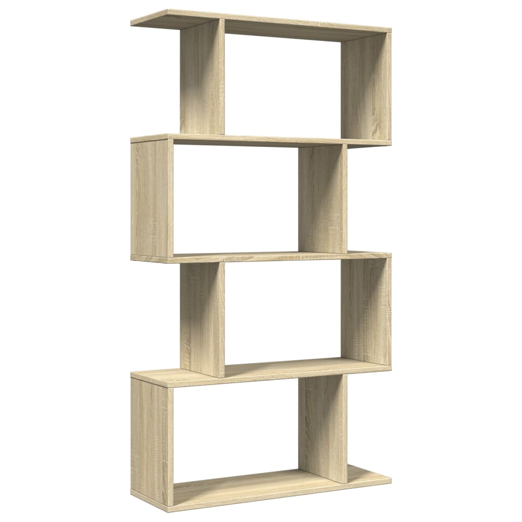 vidaXL Raumteiler-Bücherregal 4 Böden Sonoma-Eiche 70x24x129 cm