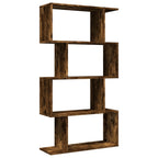 vidaXL Raumteiler-Bücherregal 4 Böden Räuchereiche 70x24x129 cm