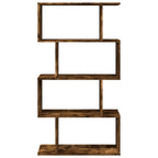 vidaXL Raumteiler-Bücherregal 4 Böden Räuchereiche 70x24x129 cm