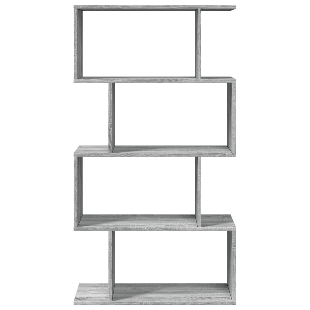 vidaXL Raumteiler-Bücherregal 4 Böden Grau Sonoma 70x24x129 cm
