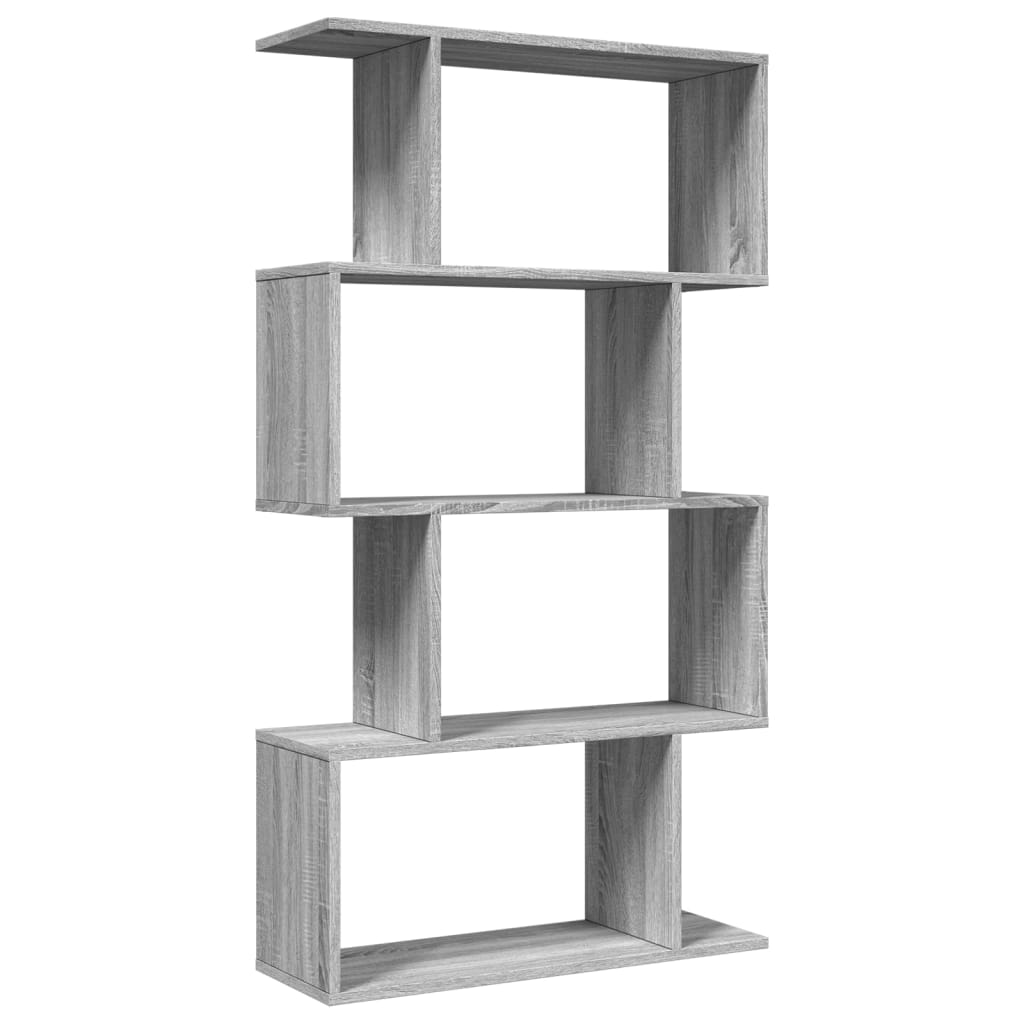 vidaXL Raumteiler-Bücherregal 4 Böden Grau Sonoma 70x24x129 cm