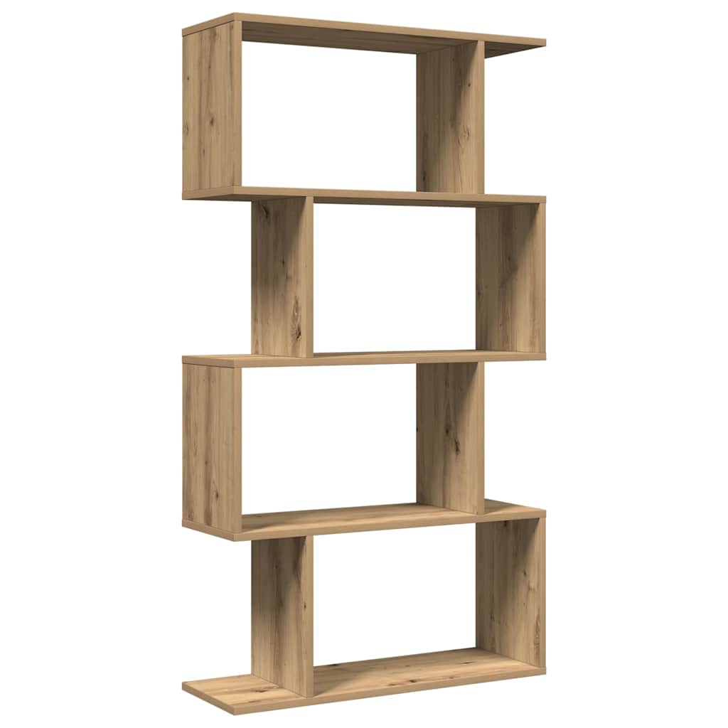 vidaXL Raumteiler-Bücherregal 4 Böden Artisan-Eiche 70x24x129 cm