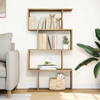 vidaXL Raumteiler-Bücherregal 4 Böden Artisan-Eiche 70x24x129 cm