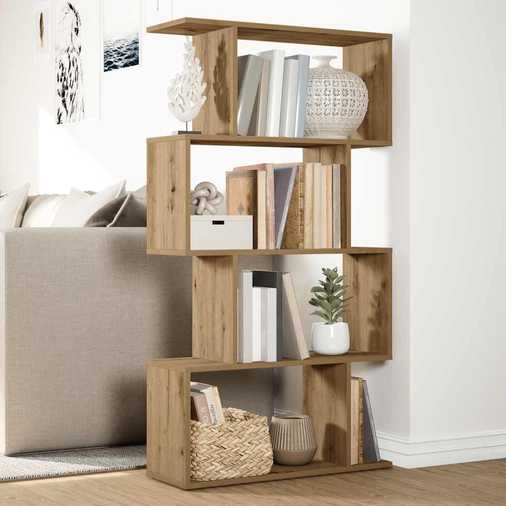 vidaXL Raumteiler-Bücherregal 4 Böden Artisan-Eiche 70x24x129 cm