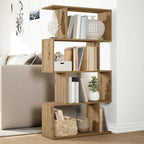vidaXL Raumteiler-Bücherregal 4 Böden Artisan-Eiche 70x24x129 cm