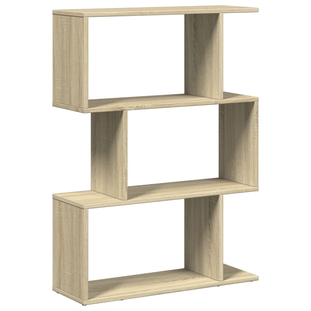 vidaXL Raumteiler-Bücherregal 3 Fächer Sonoma-Eiche 70x24x97 cm