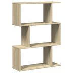 vidaXL Raumteiler-Bücherregal 3 Fächer Sonoma-Eiche 70x24x97 cm