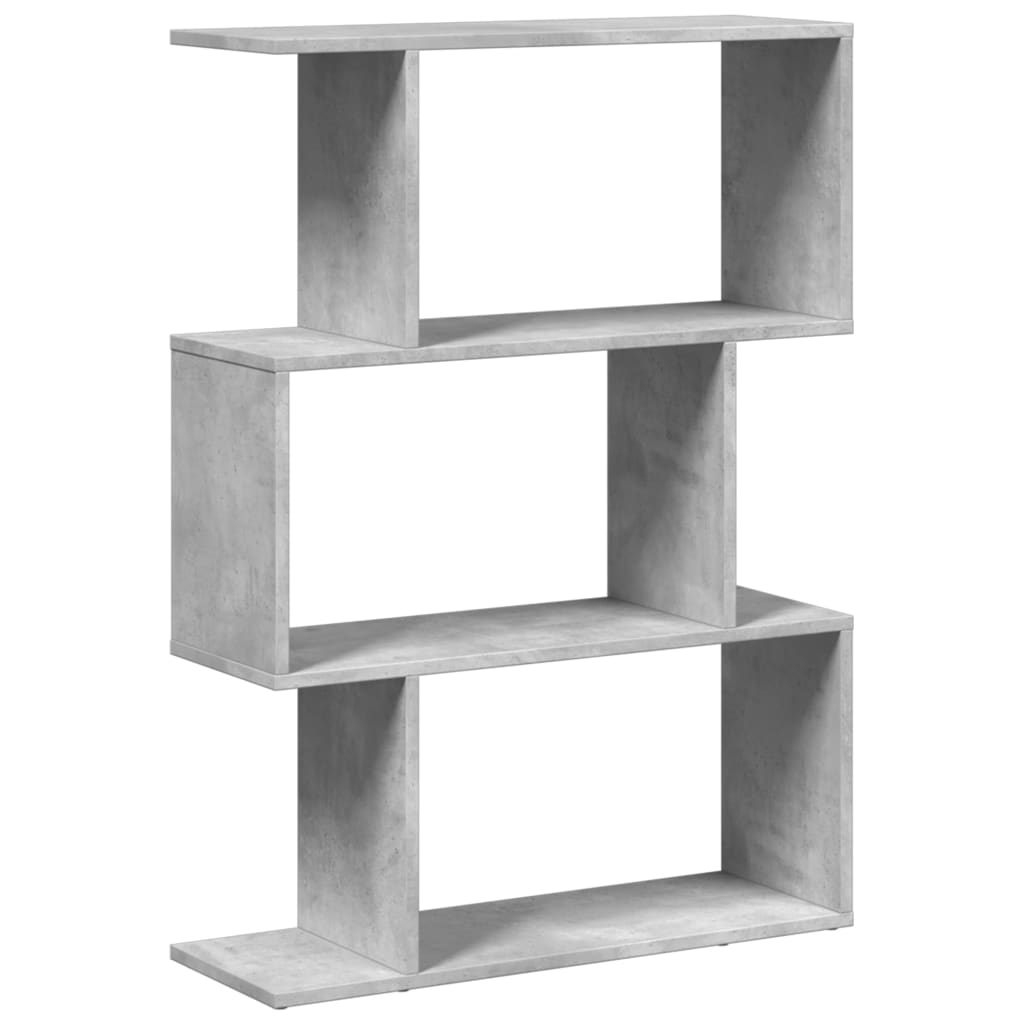 vidaXL Raumteiler-Bücherregal 3 Fächer Betongrau 70x24x97 cm
