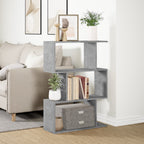 vidaXL Raumteiler-Bücherregal 3 Fächer Betongrau 70x24x97 cm
