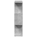 vidaXL Raumteiler-Bücherregal 3 Fächer Betongrau 70x24x97 cm