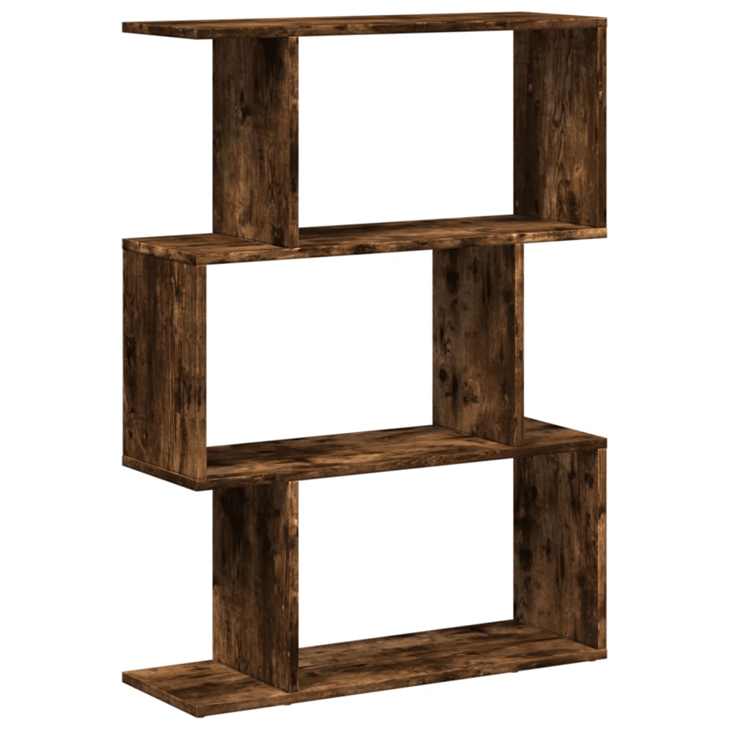 vidaXL Raumteiler-Bücherregal 3 Fächer Räuchereiche 70x24x97 cm