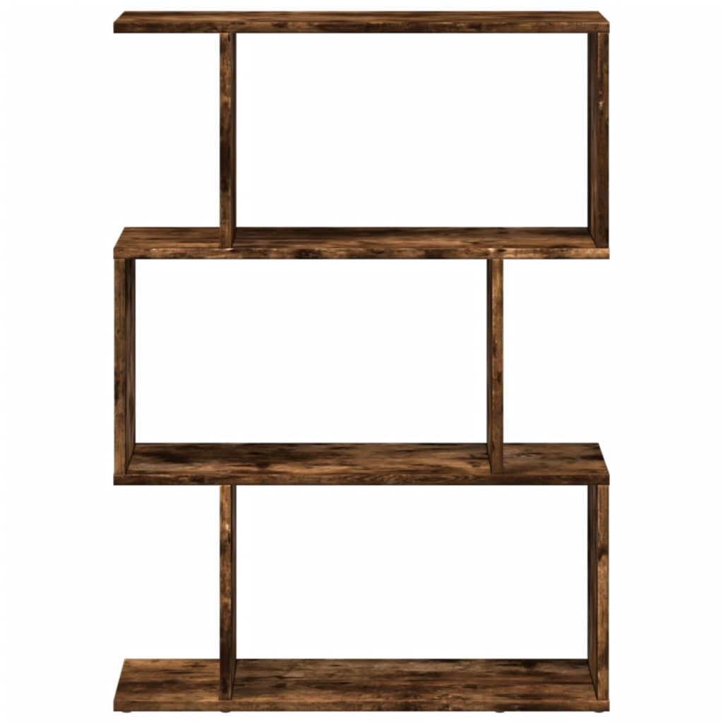 vidaXL Raumteiler-Bücherregal 3 Fächer Räuchereiche 70x24x97 cm
