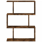 vidaXL Raumteiler-Bücherregal 3 Fächer Räuchereiche 70x24x97 cm