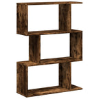vidaXL Raumteiler-Bücherregal 3 Fächer Räuchereiche 70x24x97 cm