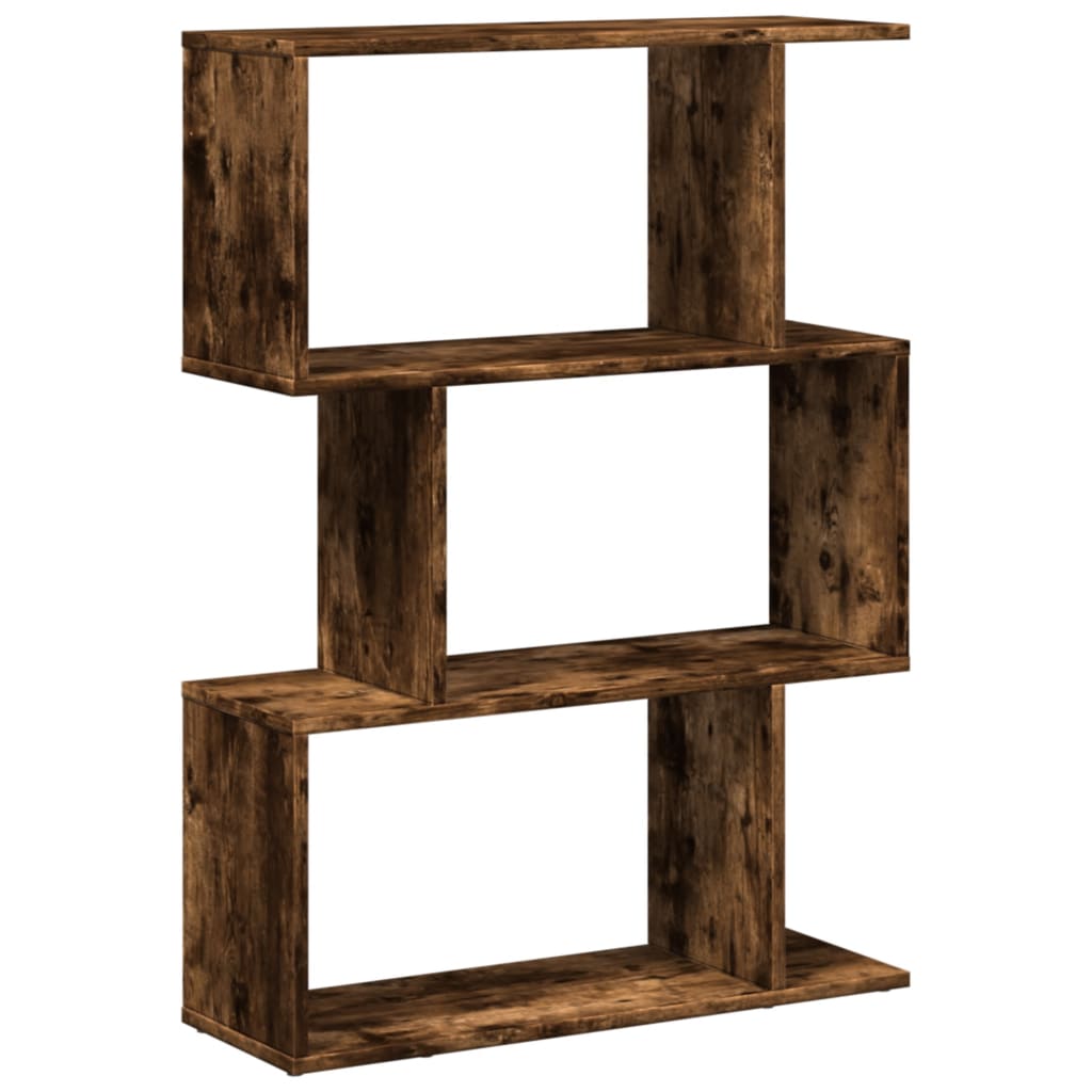 vidaXL Raumteiler-Bücherregal 3 Fächer Räuchereiche 70x24x97 cm