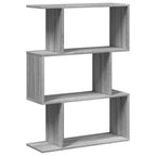 vidaXL Raumteiler-Bücherregal 3 Fächer Grau Sonoma 70x24x97 cm
