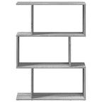 vidaXL Raumteiler-Bücherregal 3 Fächer Grau Sonoma 70x24x97 cm