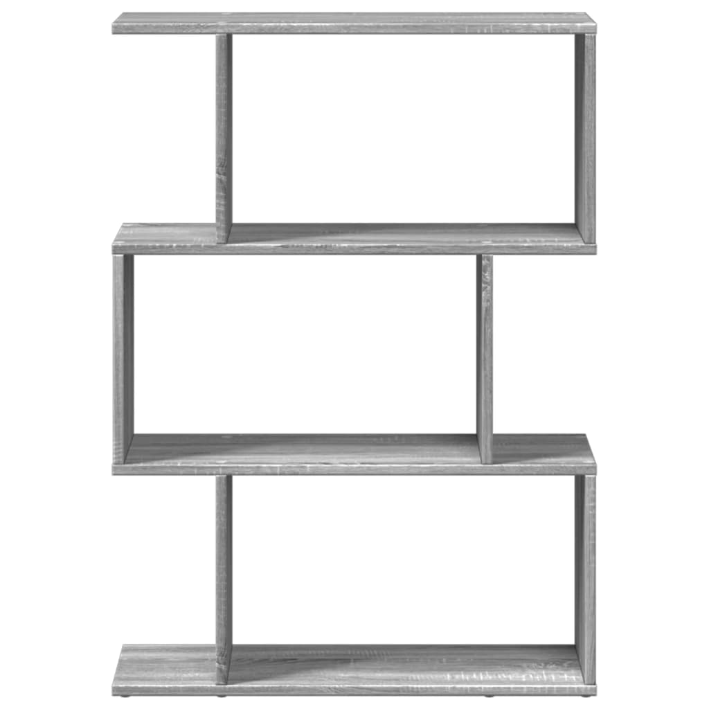 vidaXL Raumteiler-Bücherregal 3 Fächer Grau Sonoma 70x24x97 cm