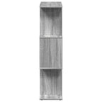 vidaXL Raumteiler-Bücherregal 3 Fächer Grau Sonoma 70x24x97 cm