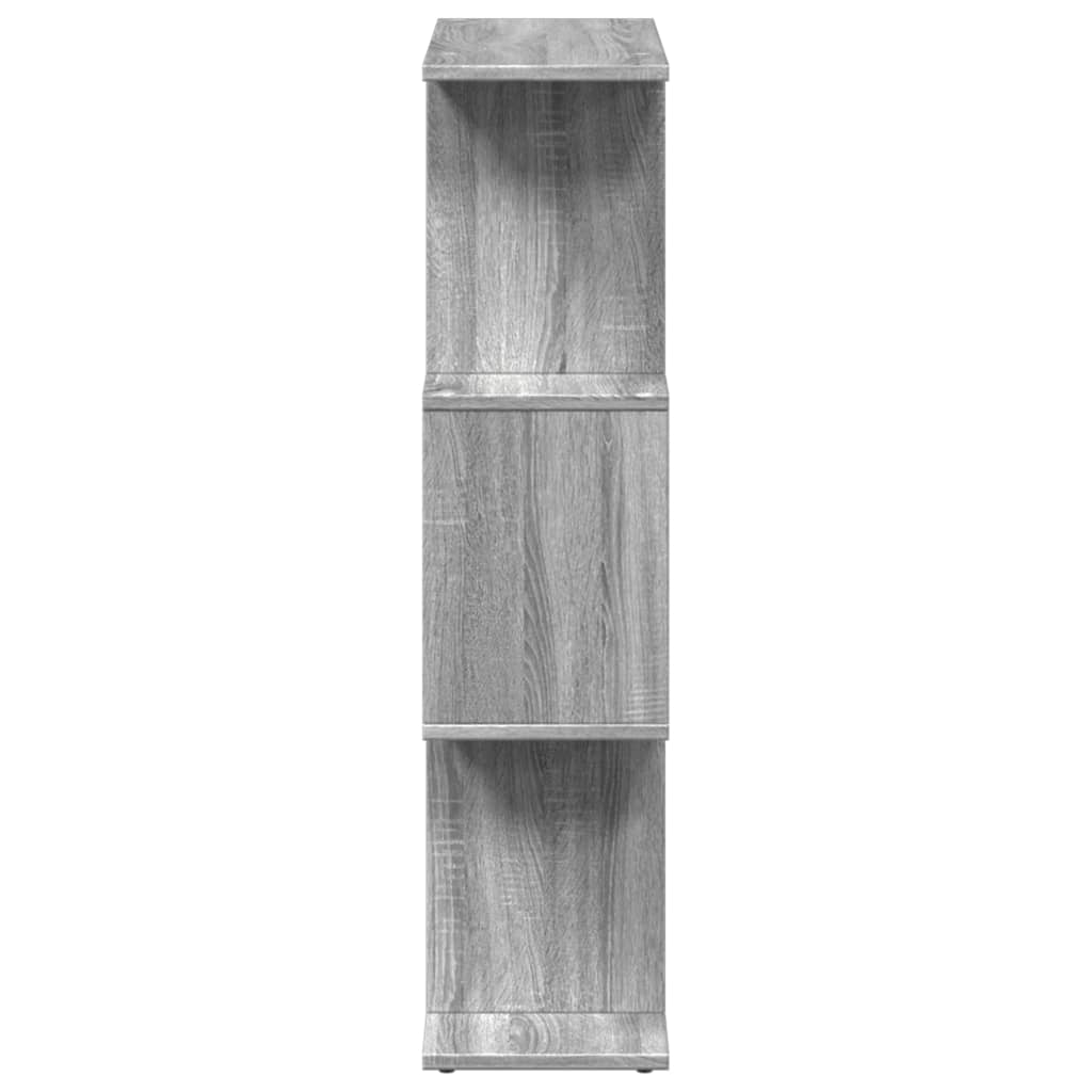 vidaXL Raumteiler-Bücherregal 3 Fächer Grau Sonoma 70x24x97 cm