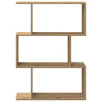 vidaXL Raumteiler-Bücherregal 3 Fächer Artisan-Eiche 70x24x97 cm