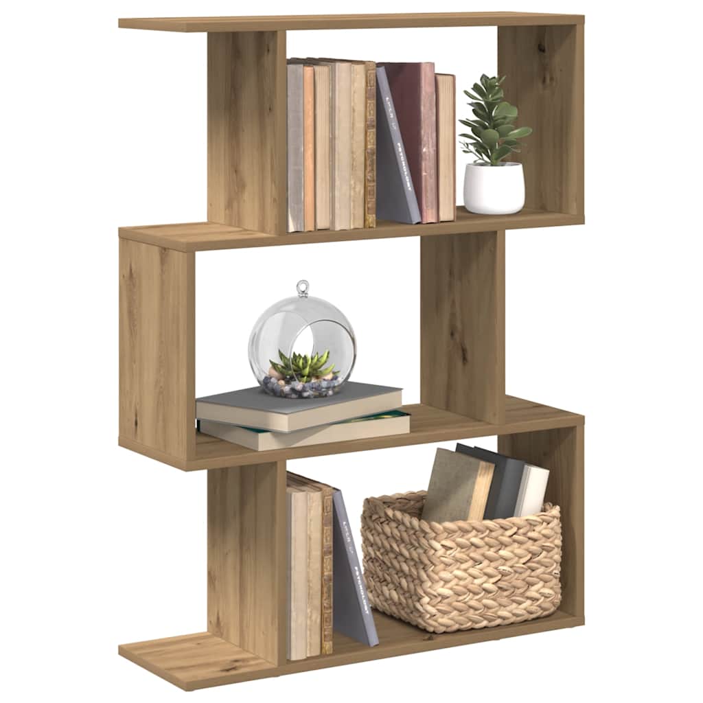 vidaXL Raumteiler-Bücherregal 3 Fächer Artisan-Eiche 70x24x97 cm