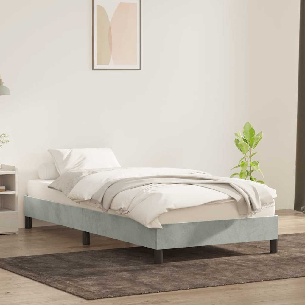 vidaXL Bettgestell ohne Matratze Hellgrau 80x210 cm Samt