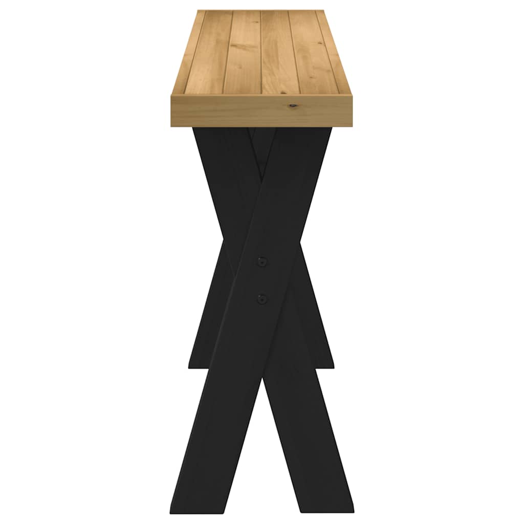 vidaXL Konsolentisch NOAIN X-Form-Beine 120x30x75 cm Massivholz Kiefer