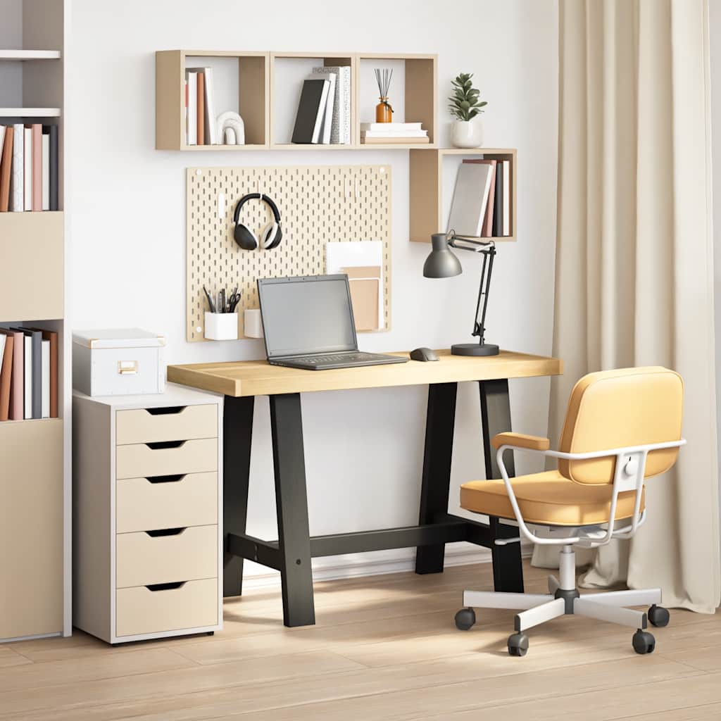 vidaXL Schreibtisch NOAIN A-Form-Beine 120x50x75 cm Massivholz Kiefer