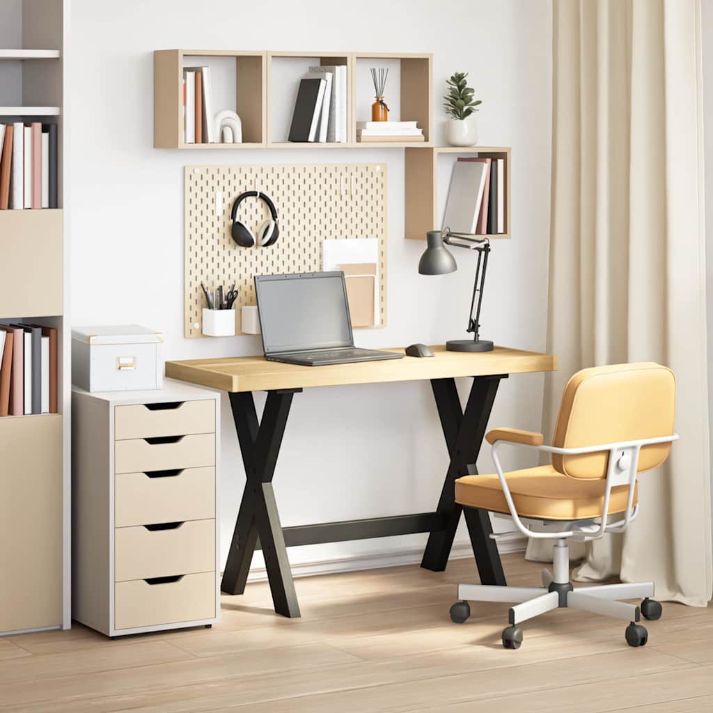 vidaXL Schreibtisch NOAIN X-Form-Beine 120x50x75 cm Massivholz Kiefer