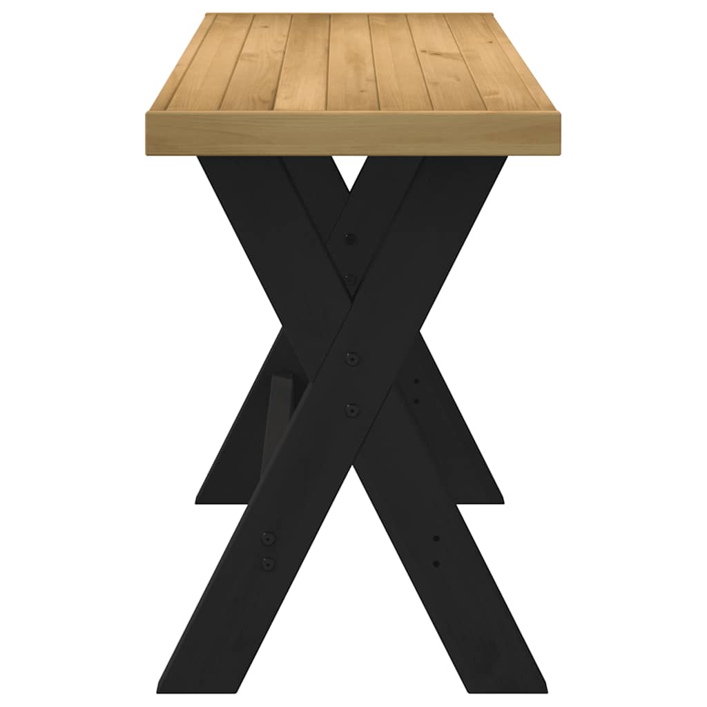 vidaXL Schreibtisch NOAIN X-Form-Beine 120x50x75 cm Massivholz Kiefer