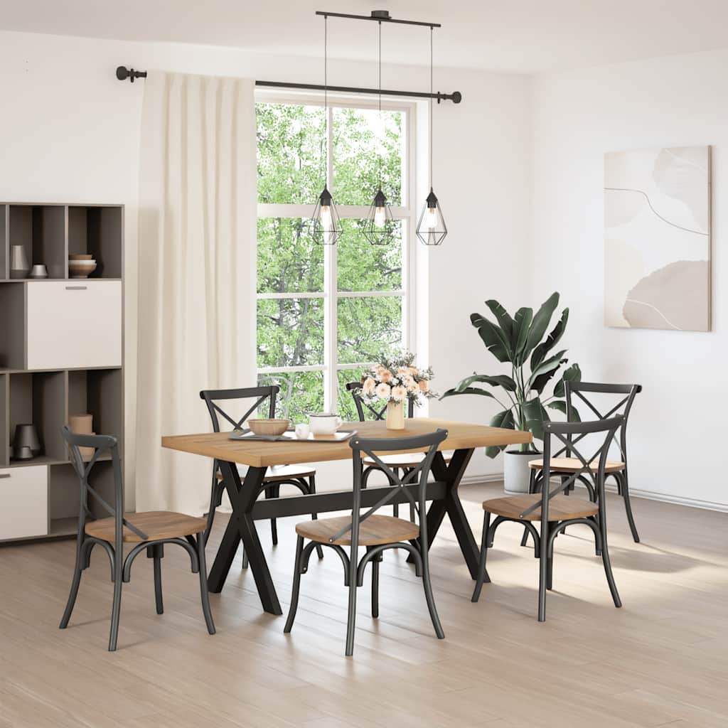 vidaXL Esstisch NOAIN X-Form-Beine 160x90x75 cm Massivholz Kiefer