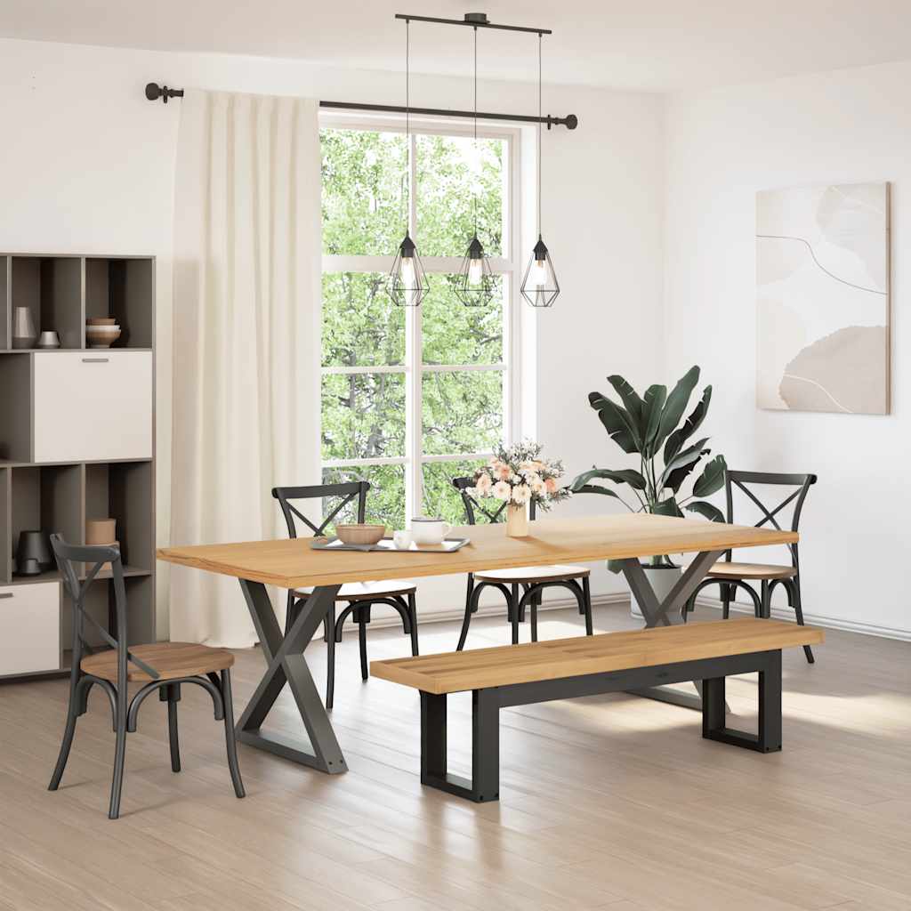 vidaXL Esszimmerbank NOAIN U-Form-Beine 180x40x45 cm Massivholz Kiefer