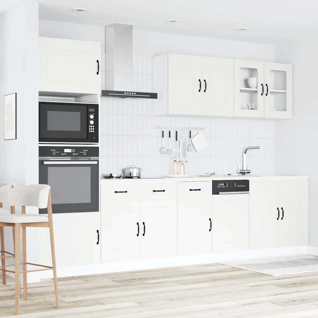 vidaXL 7-tlg. Küchenschrank-Set Kalmar Weiß Holzwerkstoff