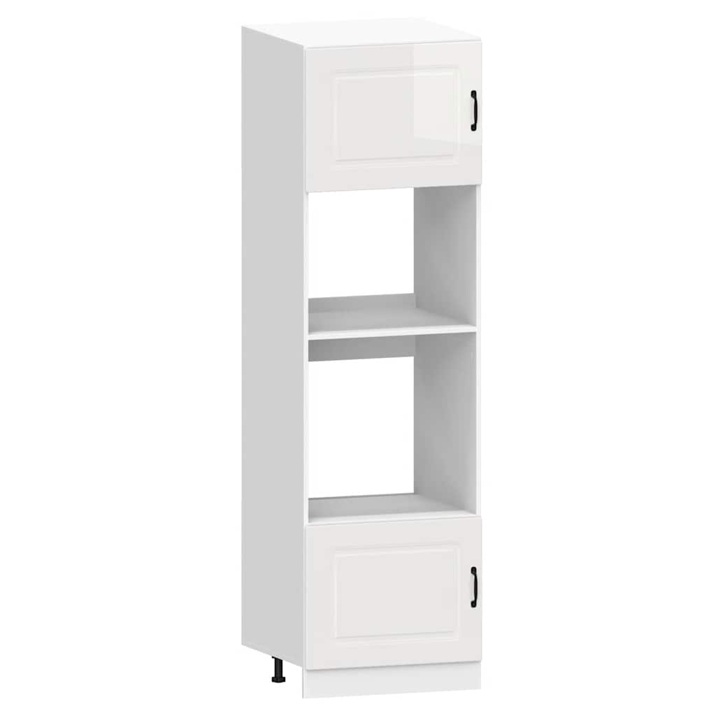 vidaXL 7-tlg. Küchenschrank-Set Kalmar Hochglanz-Weiß Holzwerkstoff