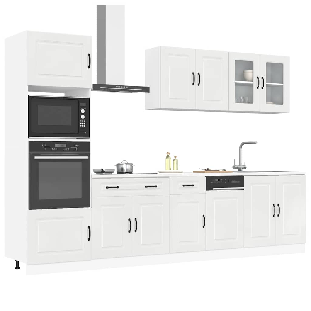 vidaXL 7-tlg. Küchenschrank-Set Kalmar Hochglanz-Weiß Holzwerkstoff