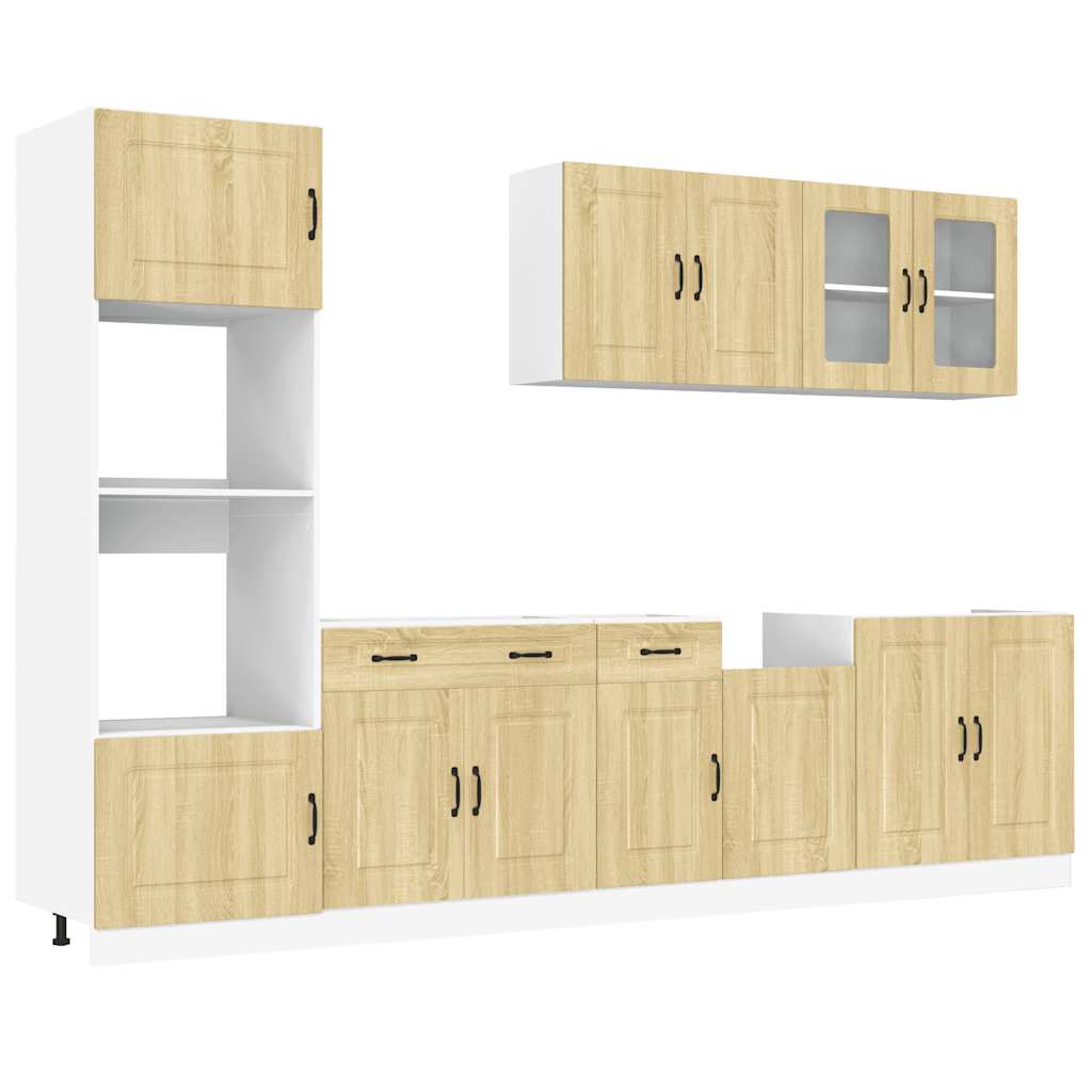 vidaXL 7-tlg. Küchenschrank-Set Kalmar Sonoma-Eiche Holzwerkstoff