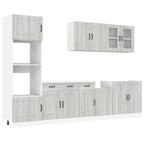 vidaXL 7-tlg. Küchenschrank-Set Kalmar Grau Sonoma Holzwerkstoff