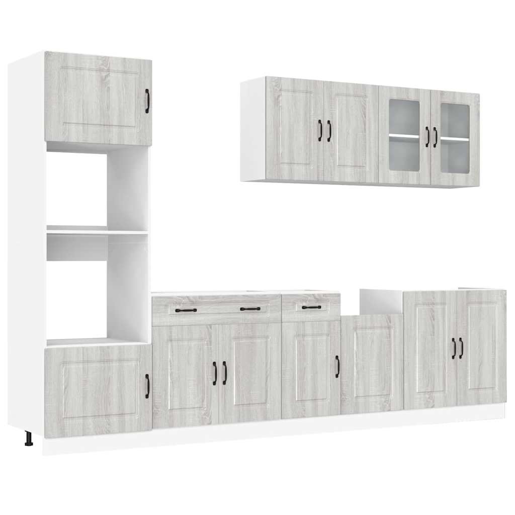 vidaXL 7-tlg. Küchenschrank-Set Kalmar Grau Sonoma Holzwerkstoff
