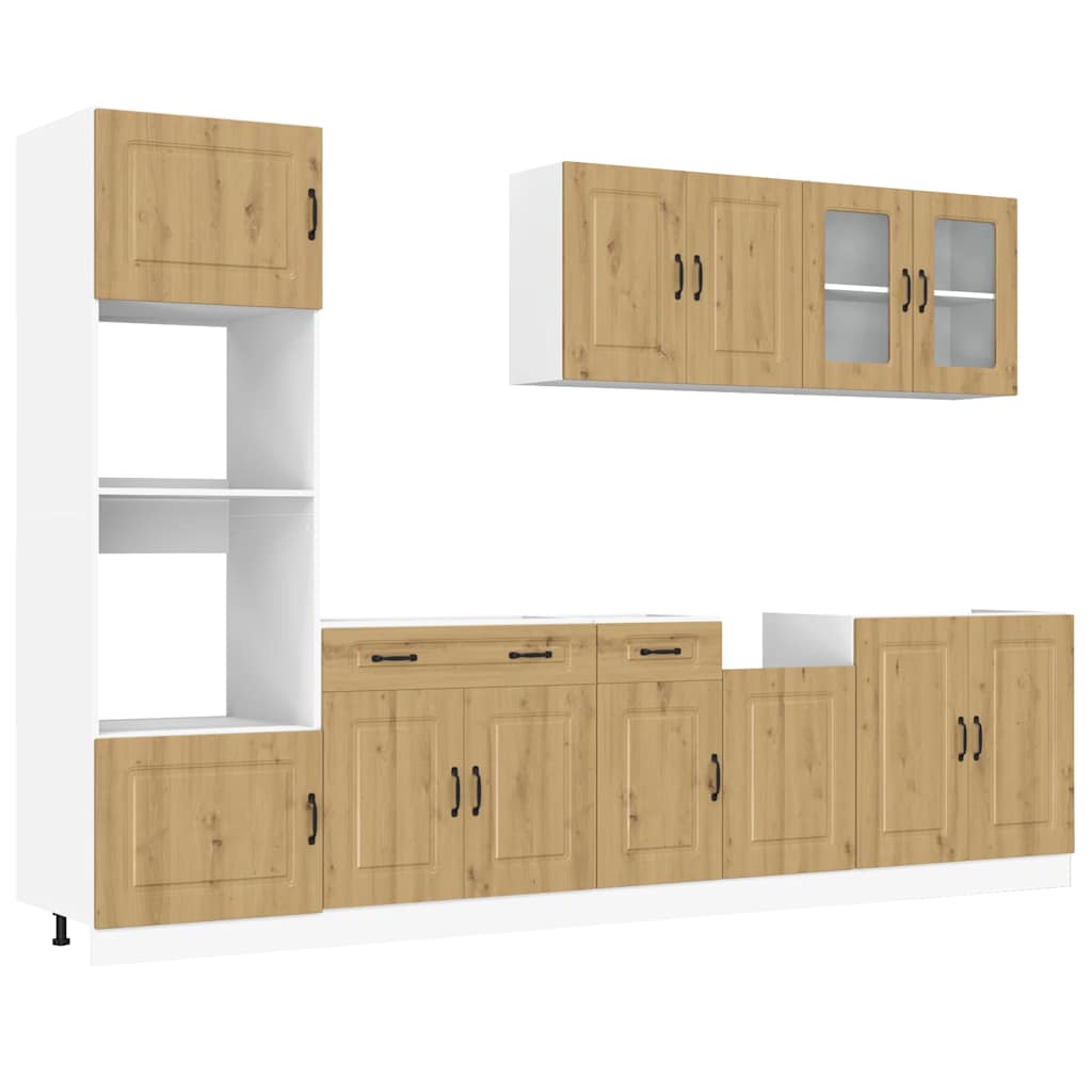 vidaXL 7-tlg. Küchenschrank-Set Kalmar Artisan-Eiche Holzwerkstoff
