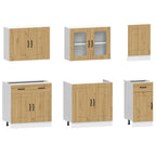 vidaXL 7-tlg. Küchenschrank-Set Kalmar Artisan-Eiche Holzwerkstoff