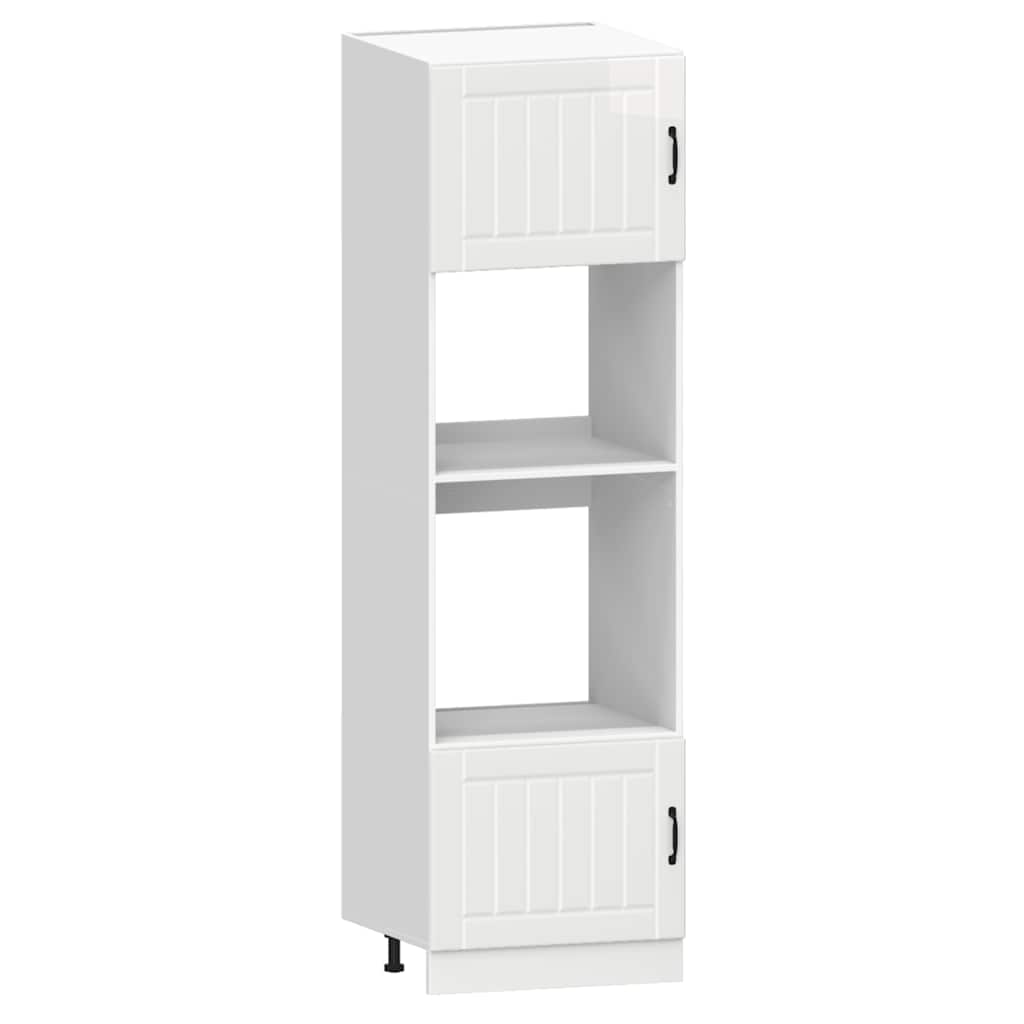 vidaXL 7-tlg. Küchenschrank-Set Lucca Hochglanz-Weiß Holzwerkstoff