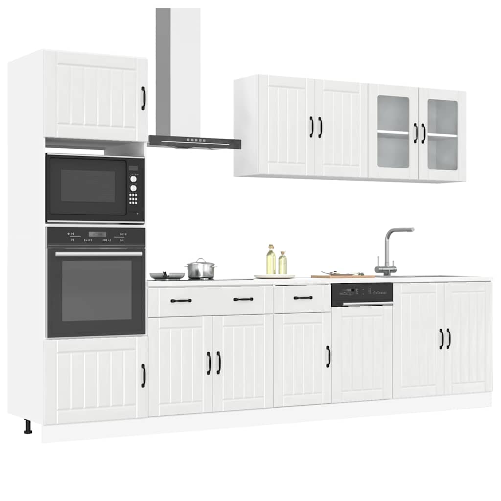vidaXL 7-tlg. Küchenschrank-Set Lucca Hochglanz-Weiß Holzwerkstoff
