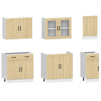 vidaXL 7-tlg. Küchenschrank-Set Lucca Sonoma-Eiche Holzwerkstoff