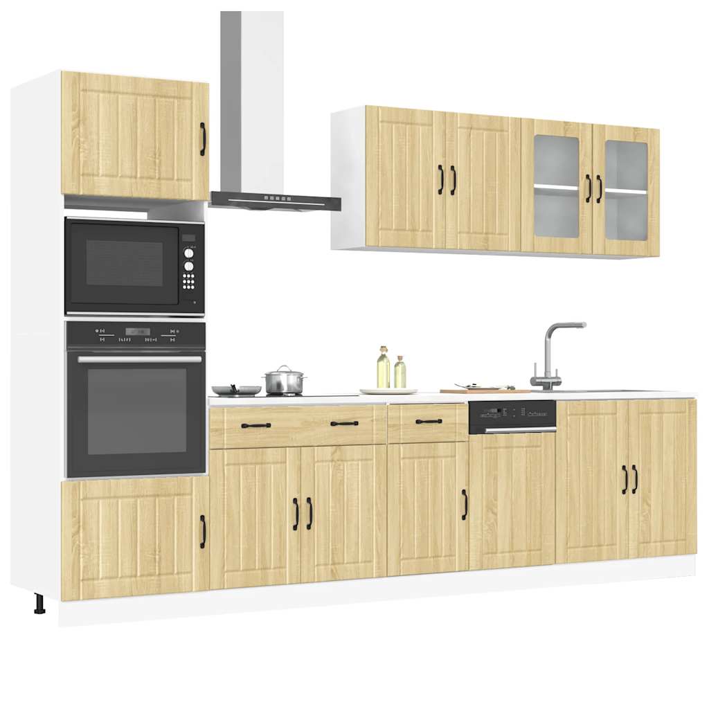 vidaXL 7-tlg. Küchenschrank-Set Lucca Sonoma-Eiche Holzwerkstoff