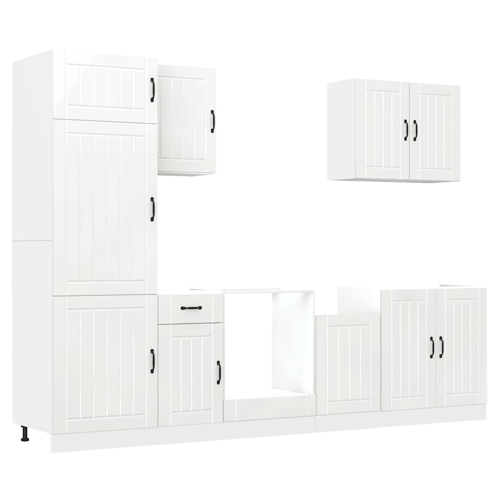 vidaXL 7-tlg. Küchenschrank-Set Lucca Weiß Holzwerkstoff