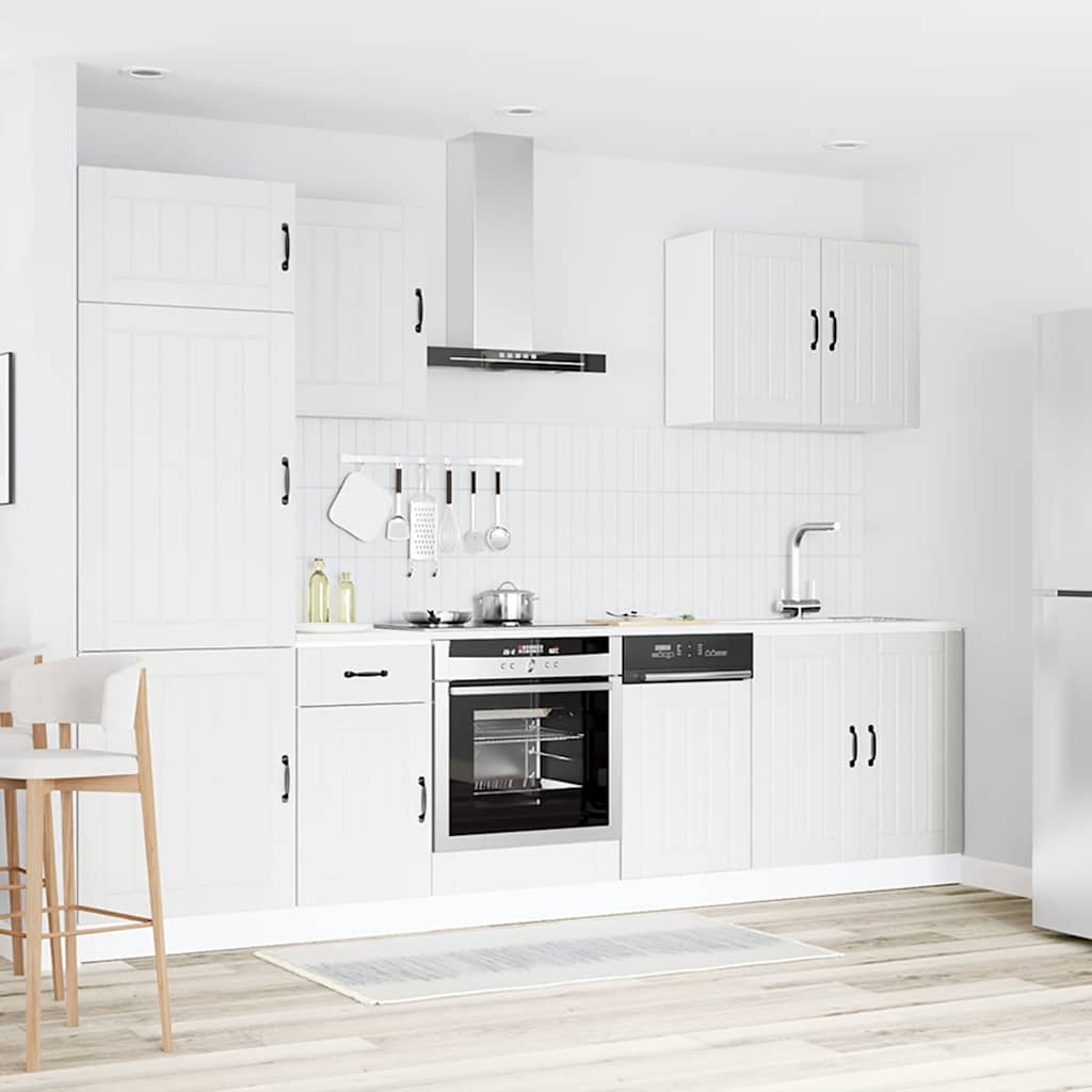 vidaXL 7-tlg. Küchenschrank-Set Lucca Weiß Holzwerkstoff